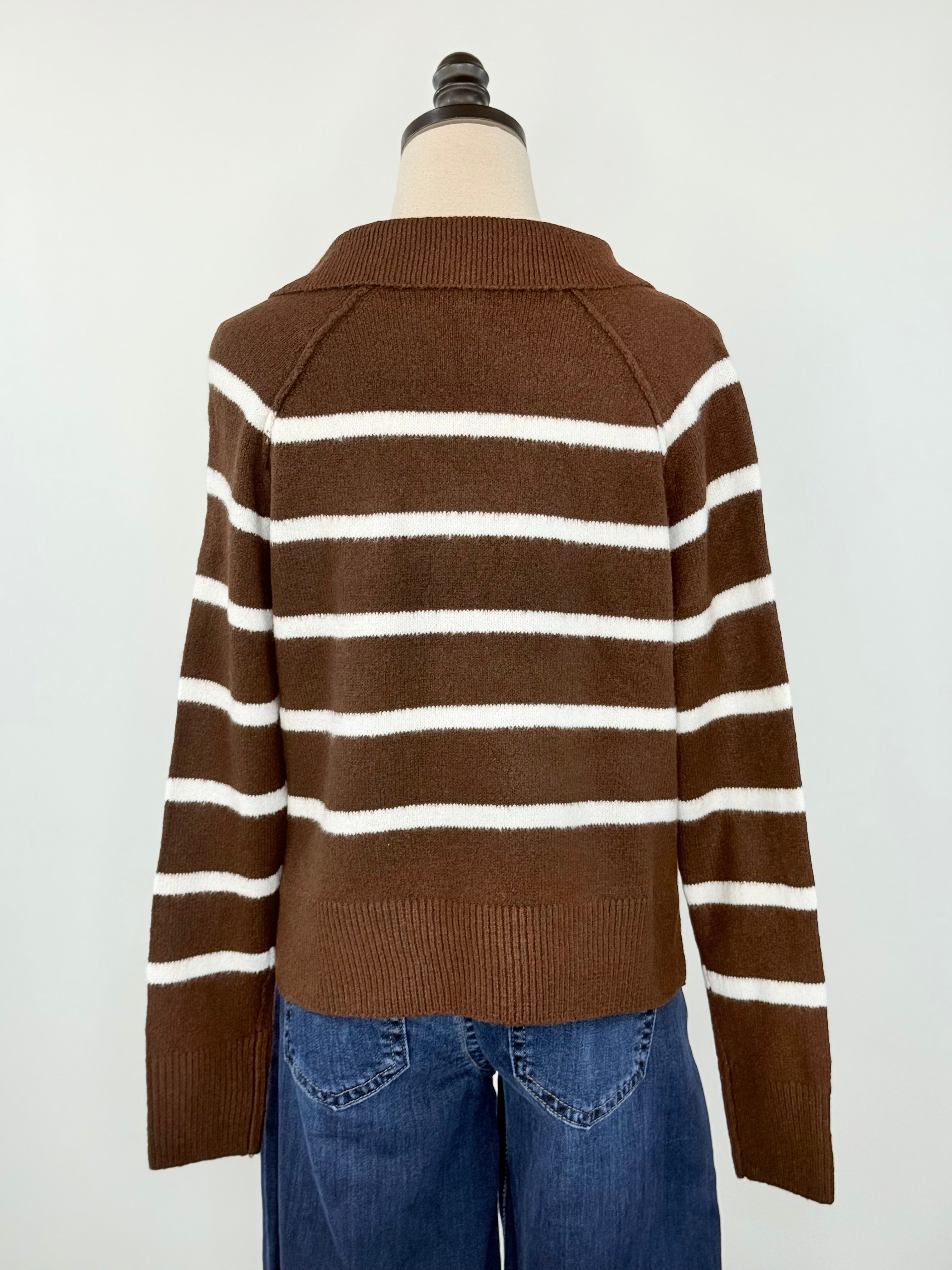 Charlie Stripe Sweater in Brown-131 - Sweaters F/W (June - Nov)-Little Bird Boutique