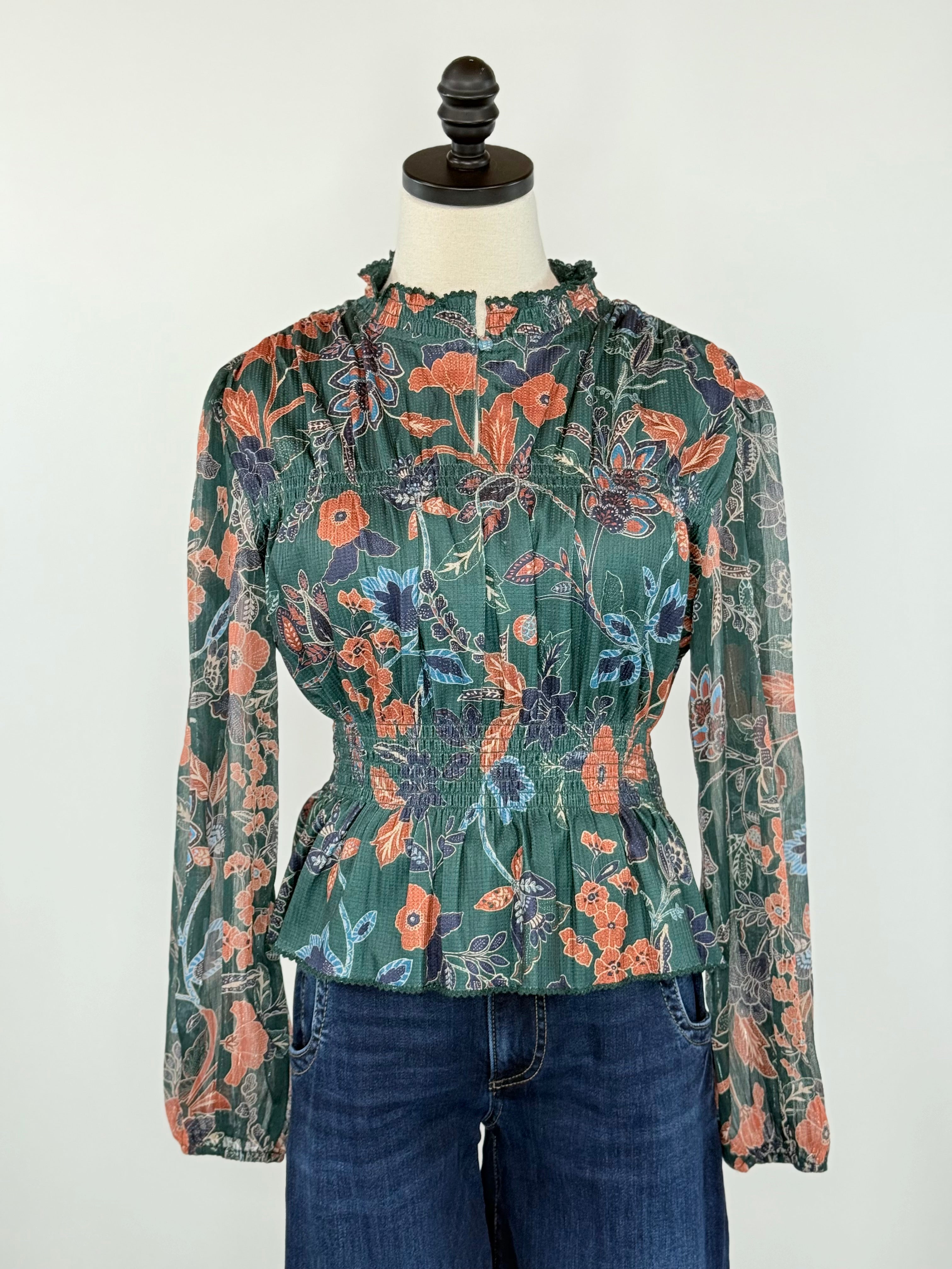 Meadow Muse Smocked Blouse-111 - Woven Top F/W (June- Nov)-Little Bird Boutique