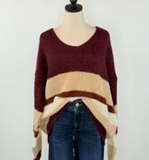 Fergal Sweater in Plum Stripe-131 - Sweaters F/W (June - Nov)-Little Bird Boutique