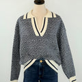 Harbor Club Knit Polo Sweater in Navy-131 - Sweaters F/W (June - Nov)-Little Bird Boutique