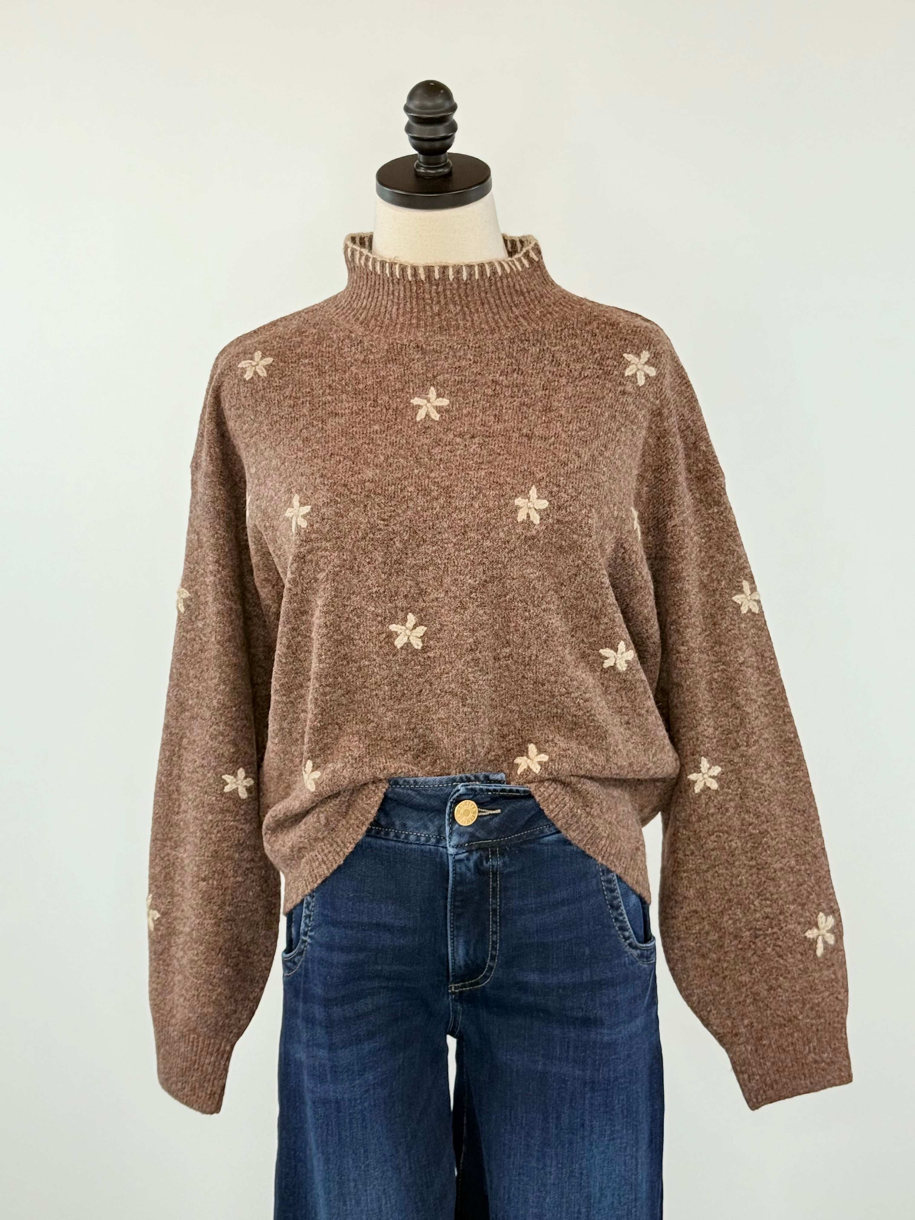 Bloom Sweater in Brown-131 - Sweaters F/W (June - Nov)-Little Bird Boutique