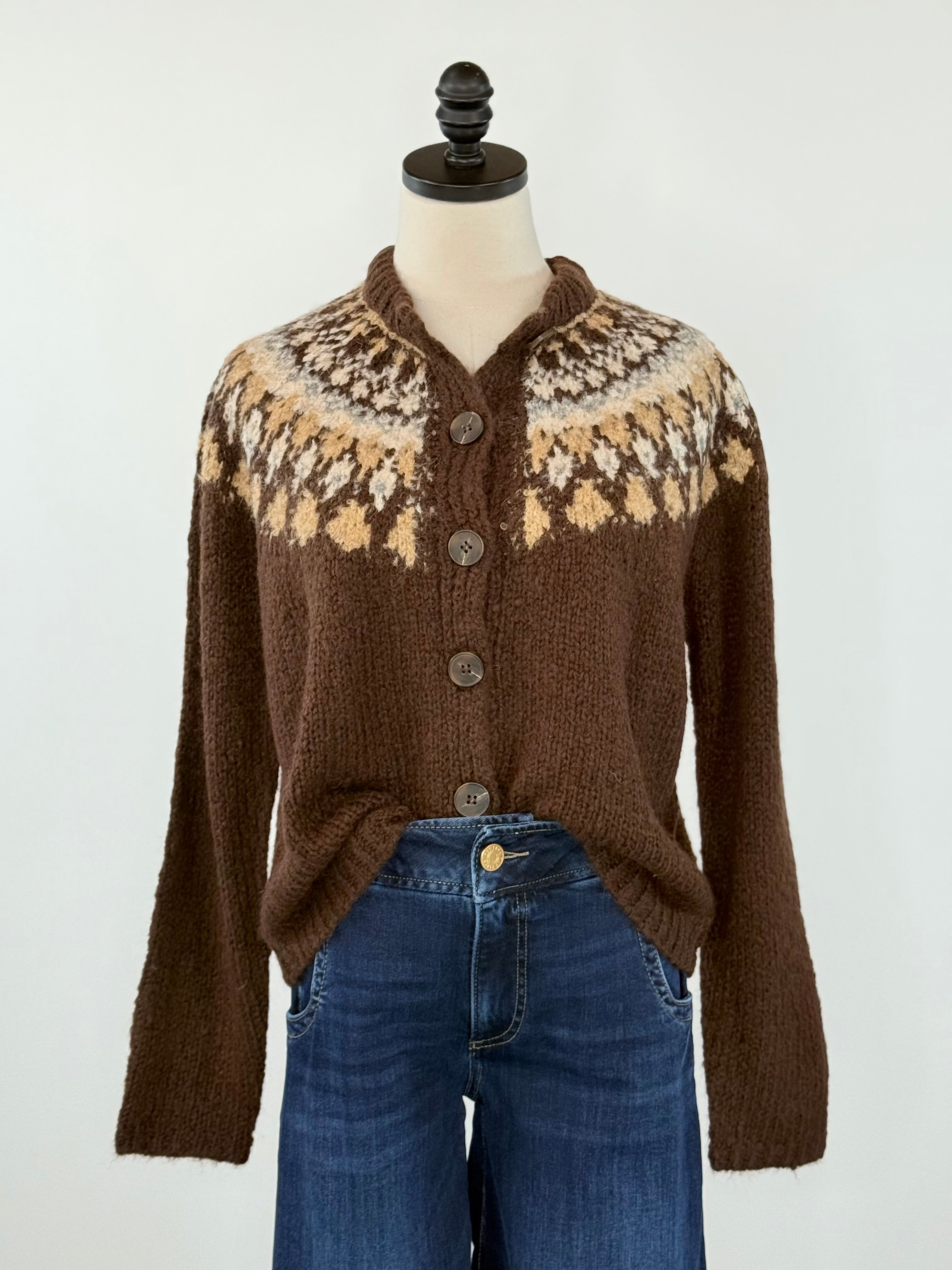 Alpine Glow Cardigan in Brown Multi-131 - Sweaters F/W (June - Nov)-Little Bird Boutique