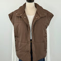 Mocha Puffer Vest in Dark Brown-141 Outerwear Coats & Jackets-Little Bird Boutique
