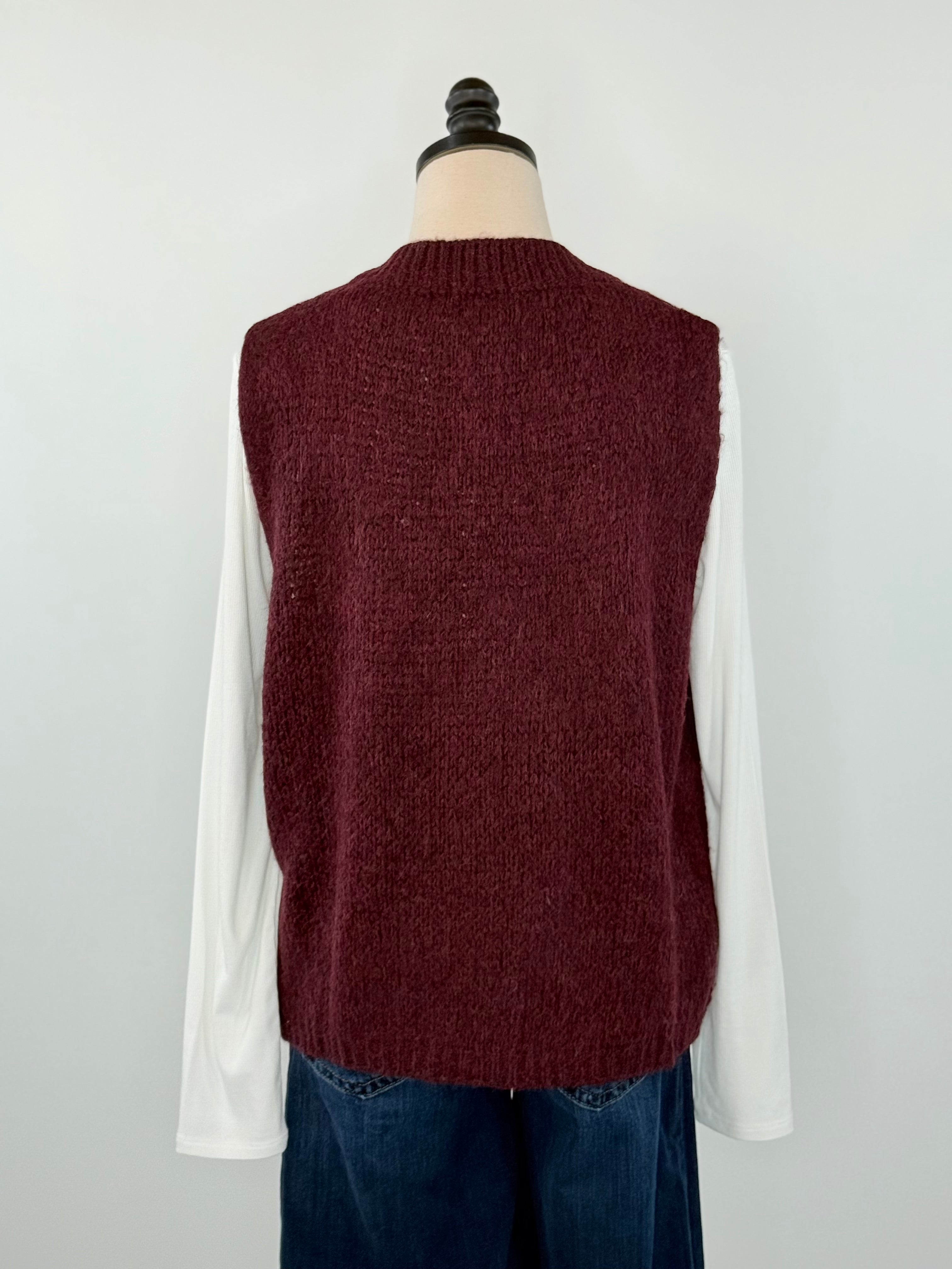 Fedora Vest in Plum-131 - Sweaters F/W (June - Nov)-Little Bird Boutique