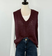 Fedora Vest in Plum-131 - Sweaters F/W (June - Nov)-Little Bird Boutique
