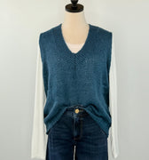 Fedora Vest in Teal-131 - Sweaters F/W (June - Nov)-Little Bird Boutique
