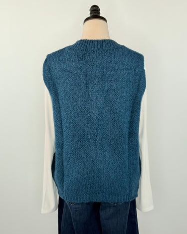 Fedora Vest in Teal-131 - Sweaters F/W (June - Nov)-Little Bird Boutique