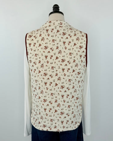 Meadow Stroll Quilted Vest in Cream Floral-141 Outerwear Coats & Jackets-Little Bird Boutique