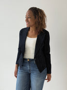 Liverpool Blazer in Lapis Indigo Stripe-143 Blazers-Little Bird Boutique