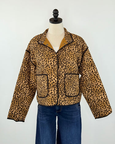 Wild Side Leopard Quilted Jacket-141 Outerwear Coats & Jackets-Little Bird Boutique