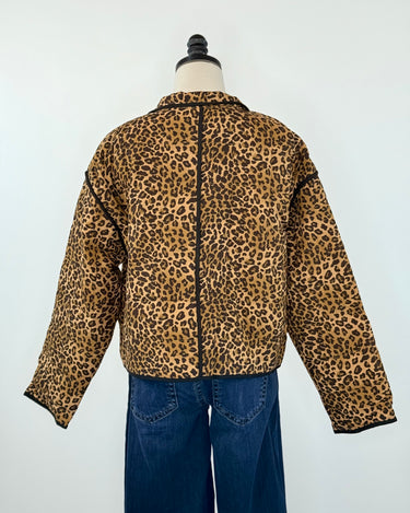 Wild Side Leopard Quilted Jacket-141 Outerwear Coats & Jackets-Little Bird Boutique