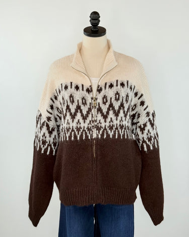 Aspen Trail Zipper Sweater-131 - Sweaters F/W (June - Nov)-Little Bird Boutique