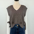 Hearthside Knit Vest in Charcoal-131 - Sweaters F/W (June - Nov)-Little Bird Boutique