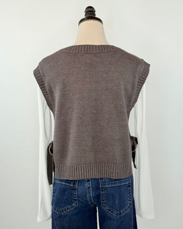 Hearthside Knit Vest in Charcoal-131 - Sweaters F/W (June - Nov)-Little Bird Boutique