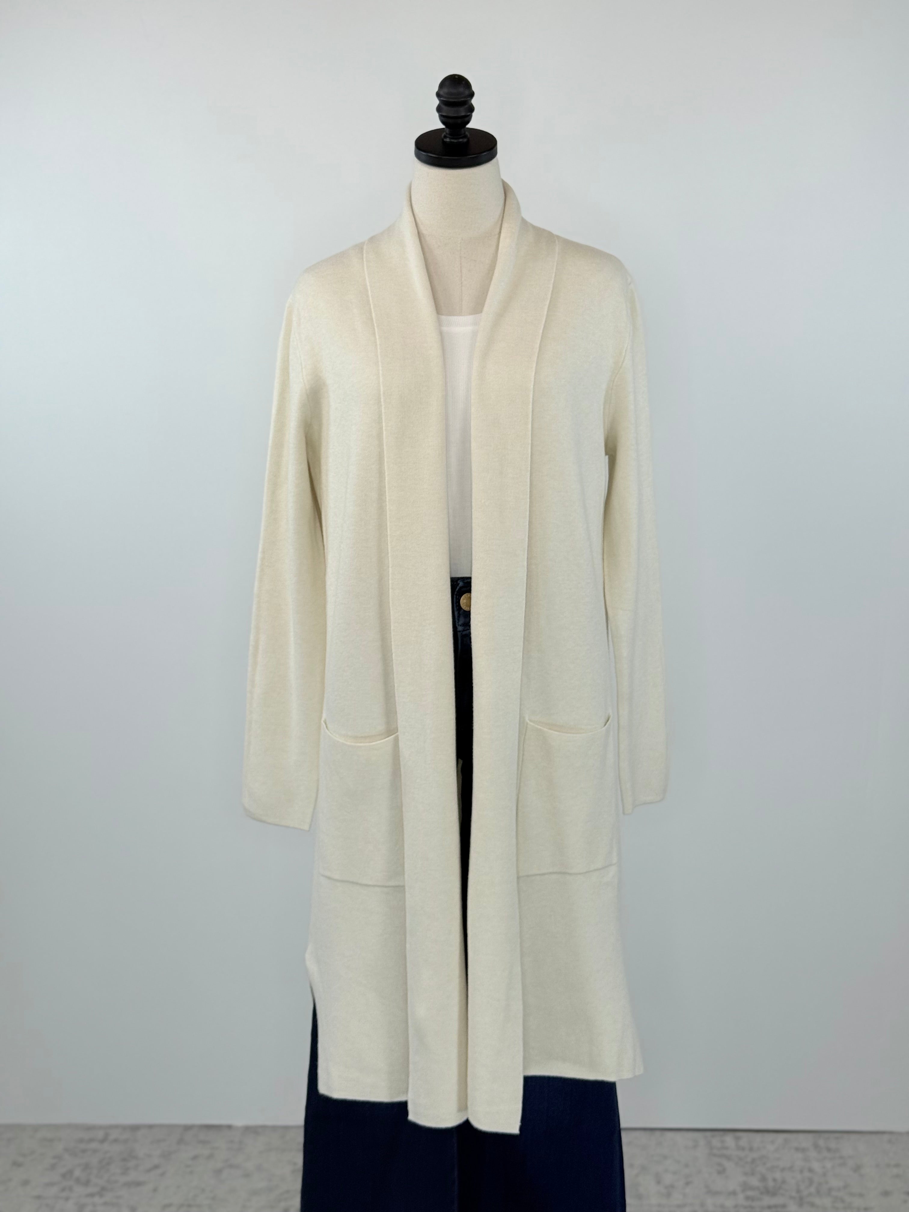 Cloudlight Duster Cardigan in Ivory-131 - Sweaters F/W (June - Nov)-Little Bird Boutique
