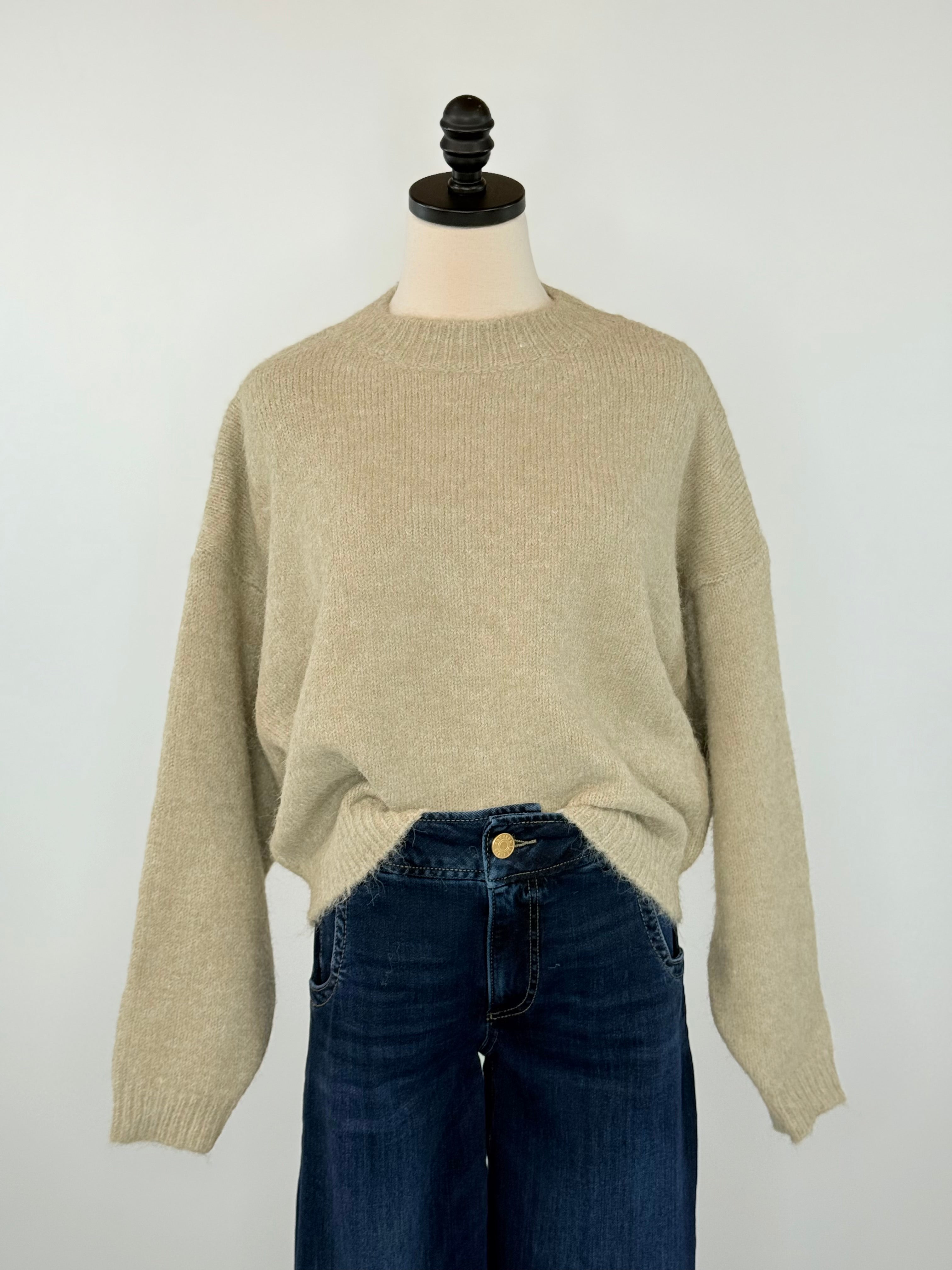 Sunday Stroll Sweater in Oat-131 - Sweaters F/W (June - Nov)-Little Bird Boutique