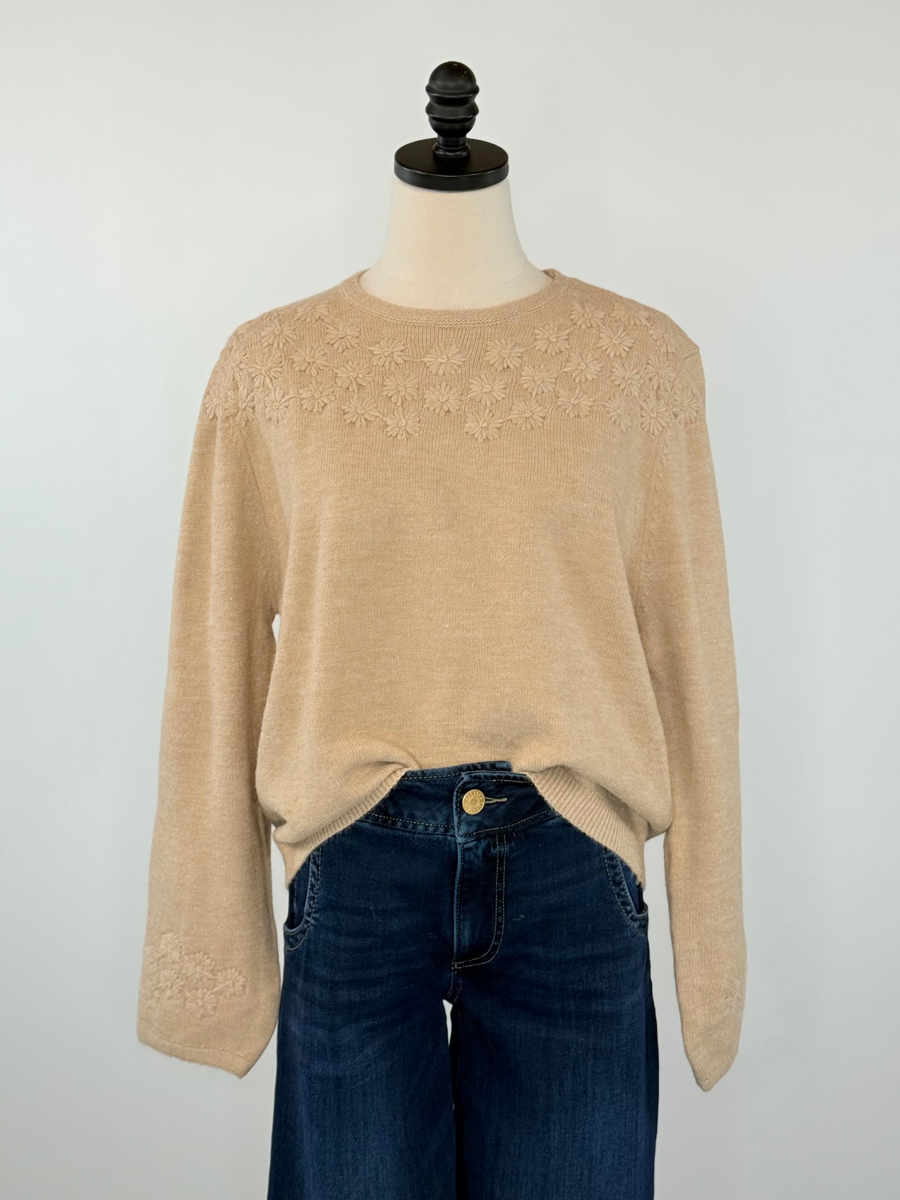 Daisy Chain Sweater in Chai-131 - Sweaters F/W (June - Nov)-Little Bird Boutique