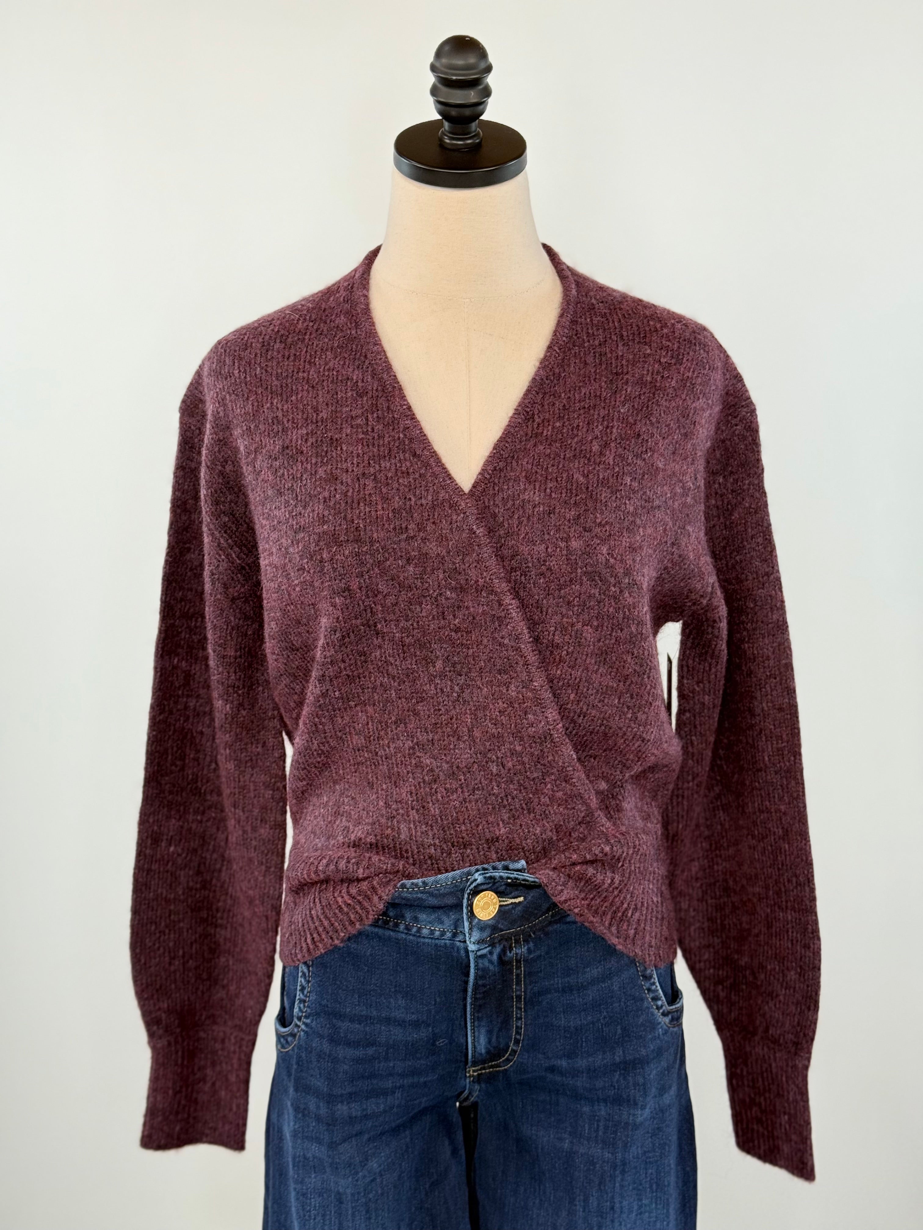 Dalros Wrap Sweater in Plum-131 - Sweaters F/W (June - Nov)-Little Bird Boutique