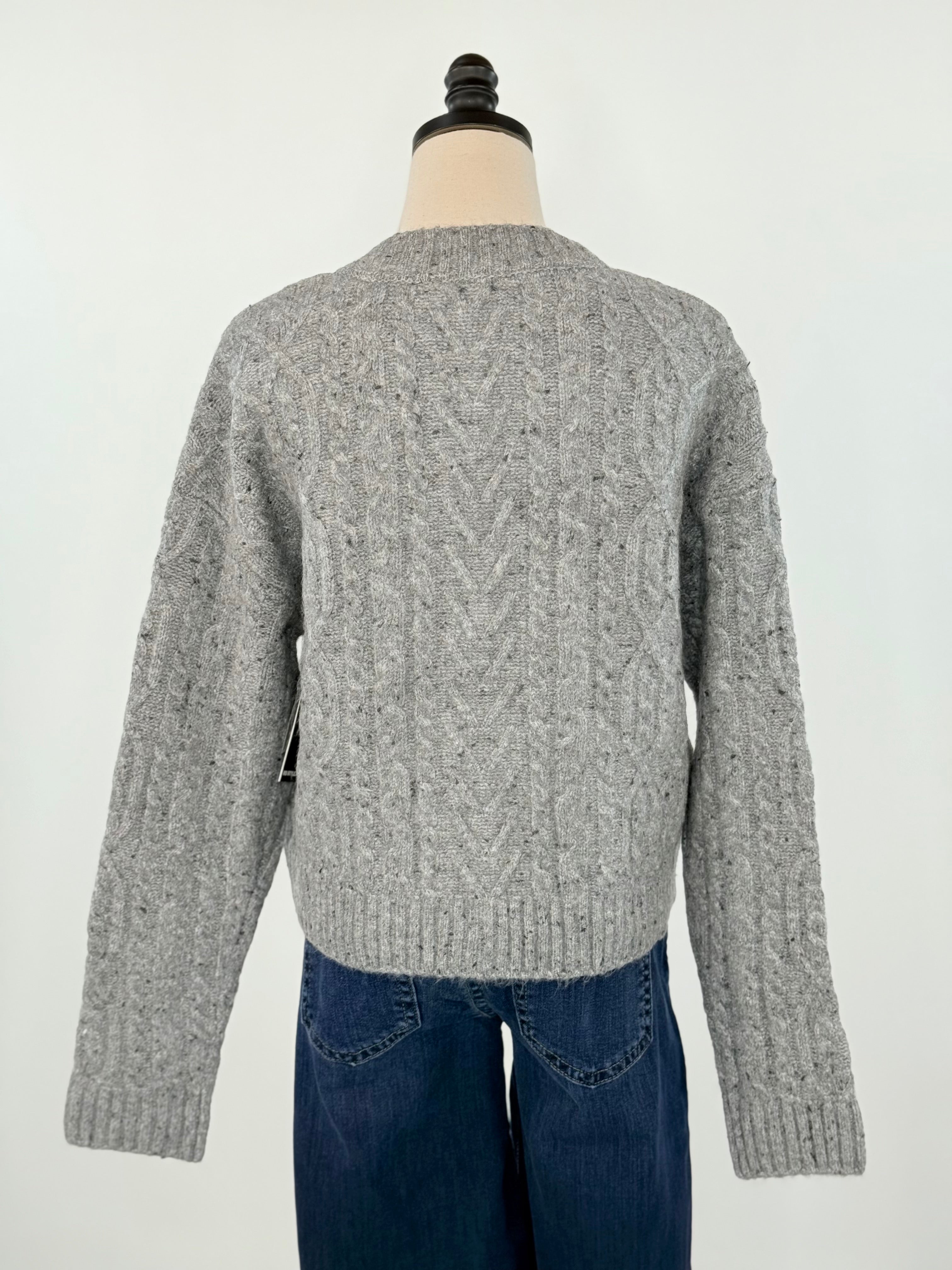 Marston Cardigan Sweater in Dark Grey Fleck-131 - Sweaters F/W (June - Nov)-Little Bird Boutique