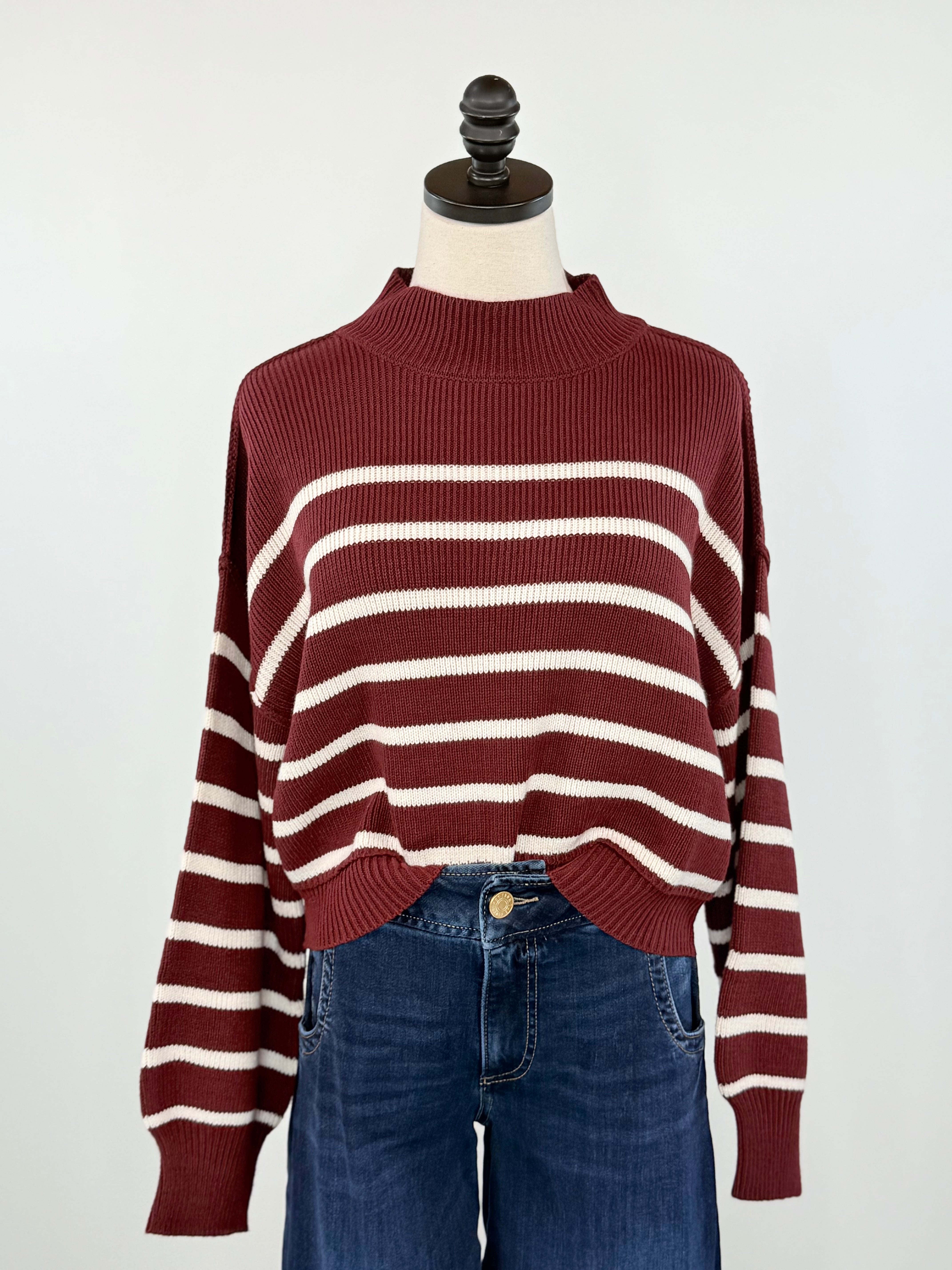 Zoe Sweater in Oxblood-131 - Sweaters F/W (June - Nov)-Little Bird Boutique