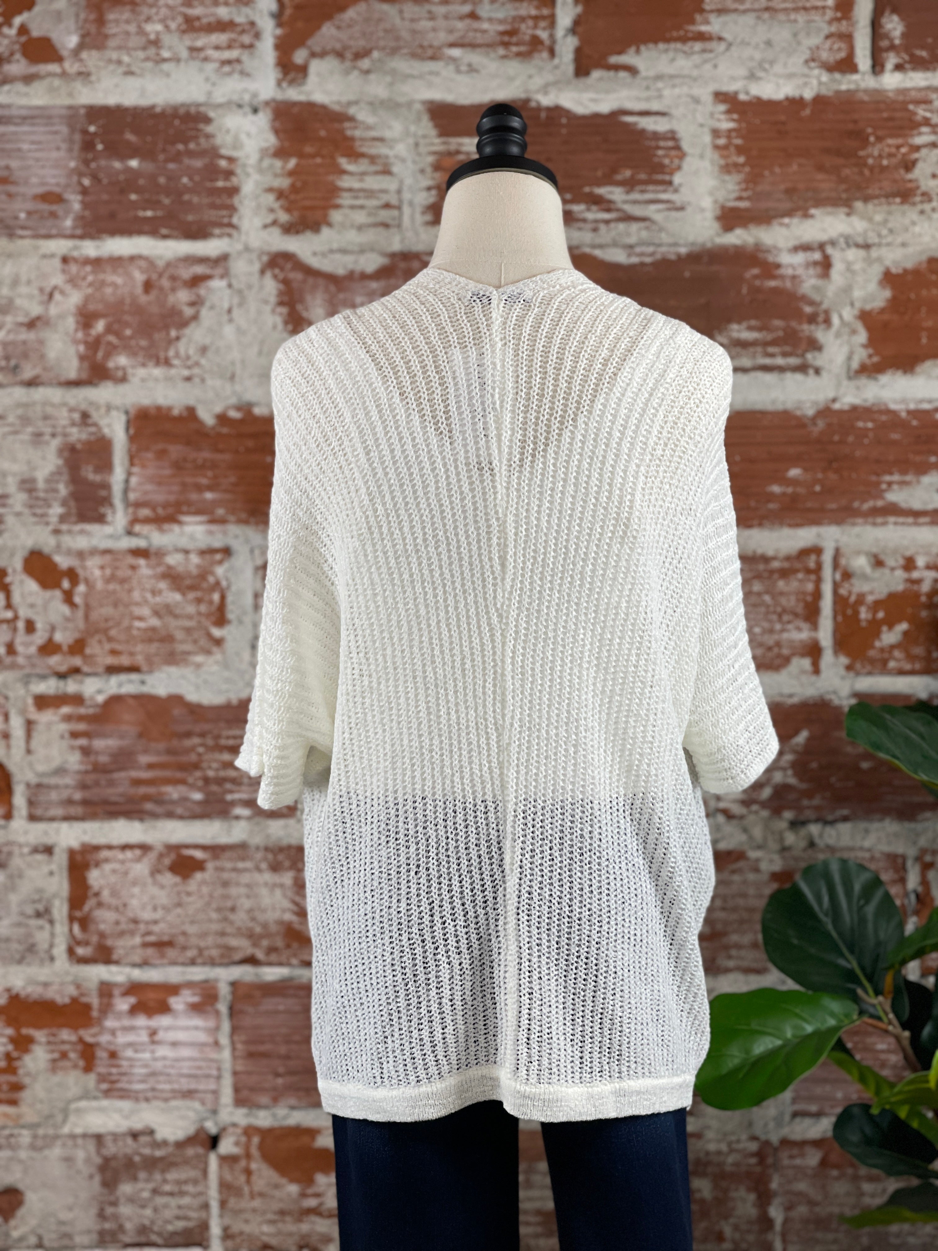 Whispy Kimono Cardigan in Off white-132 - Sweaters S/S (Jan - June)-Little Bird Boutique