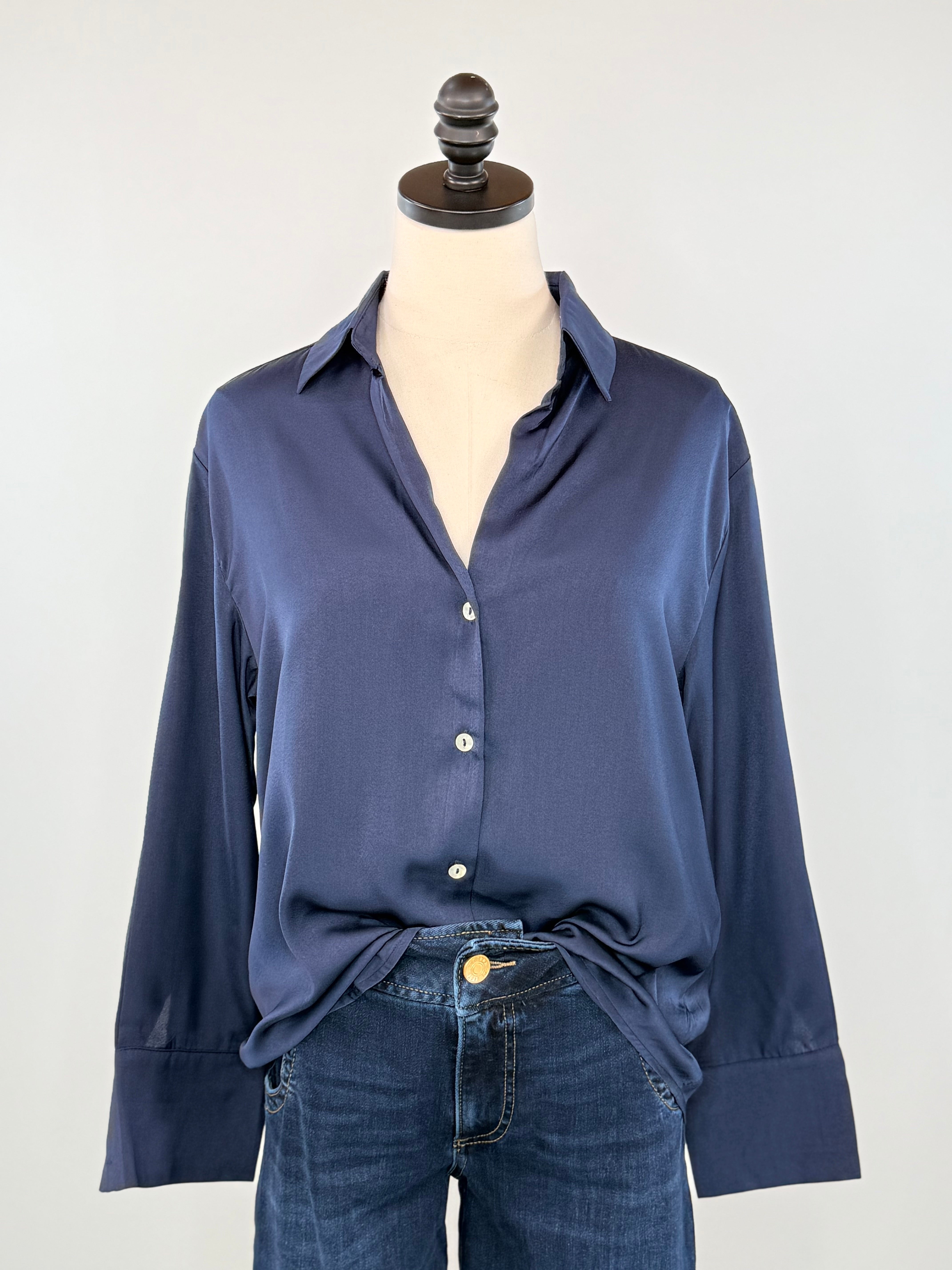 Midnight Muse Top in Navy-111 - Woven Top F/W (June- Nov)-Little Bird Boutique