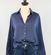 Midnight Muse Top in Navy-111 - Woven Top F/W (June- Nov)-Little Bird Boutique