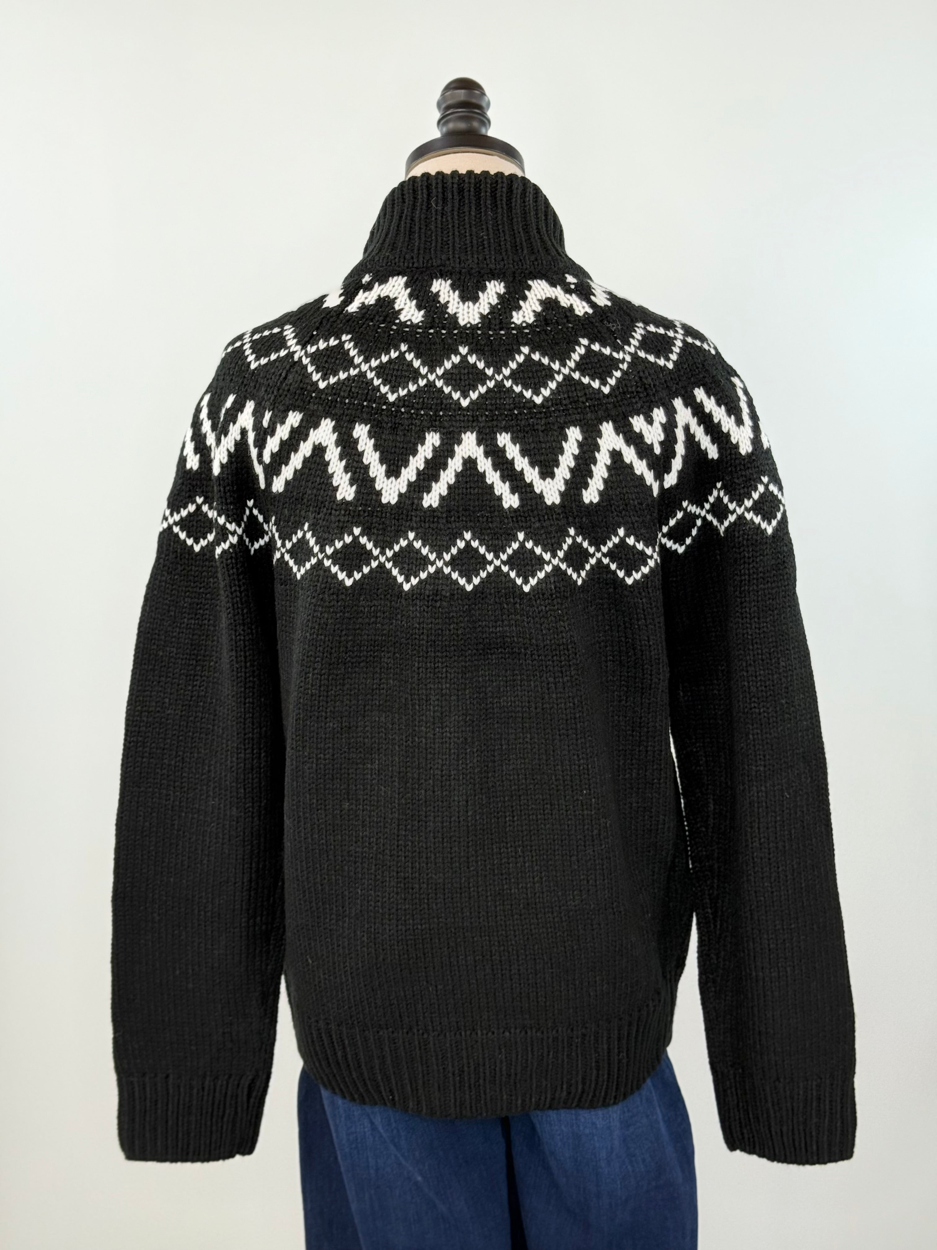 Leocadia Cardiagan Sweater in Black and White-131 - Sweaters F/W (June - Nov)-Little Bird Boutique