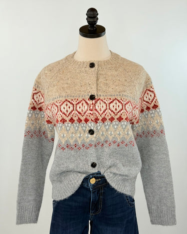 Themis Fairisle Cardigan Sweater in Neptune-133 - Sweaters (Holiday)-Little Bird Boutique