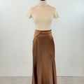 Silky Skirt in Camel-231 Skirts-Little Bird Boutique