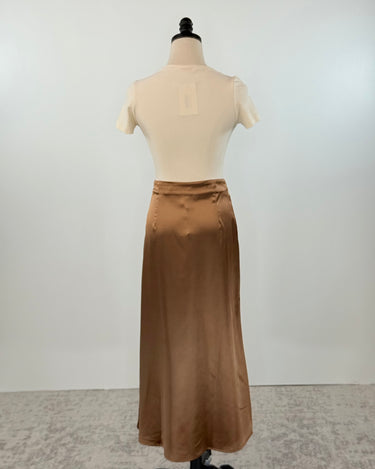 Silky Skirt in Camel-231 Skirts-Little Bird Boutique