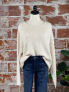 Weekend Every Day Sweater in Ecru-132 - Sweaters S/S (Jan - June)-Little Bird Boutique