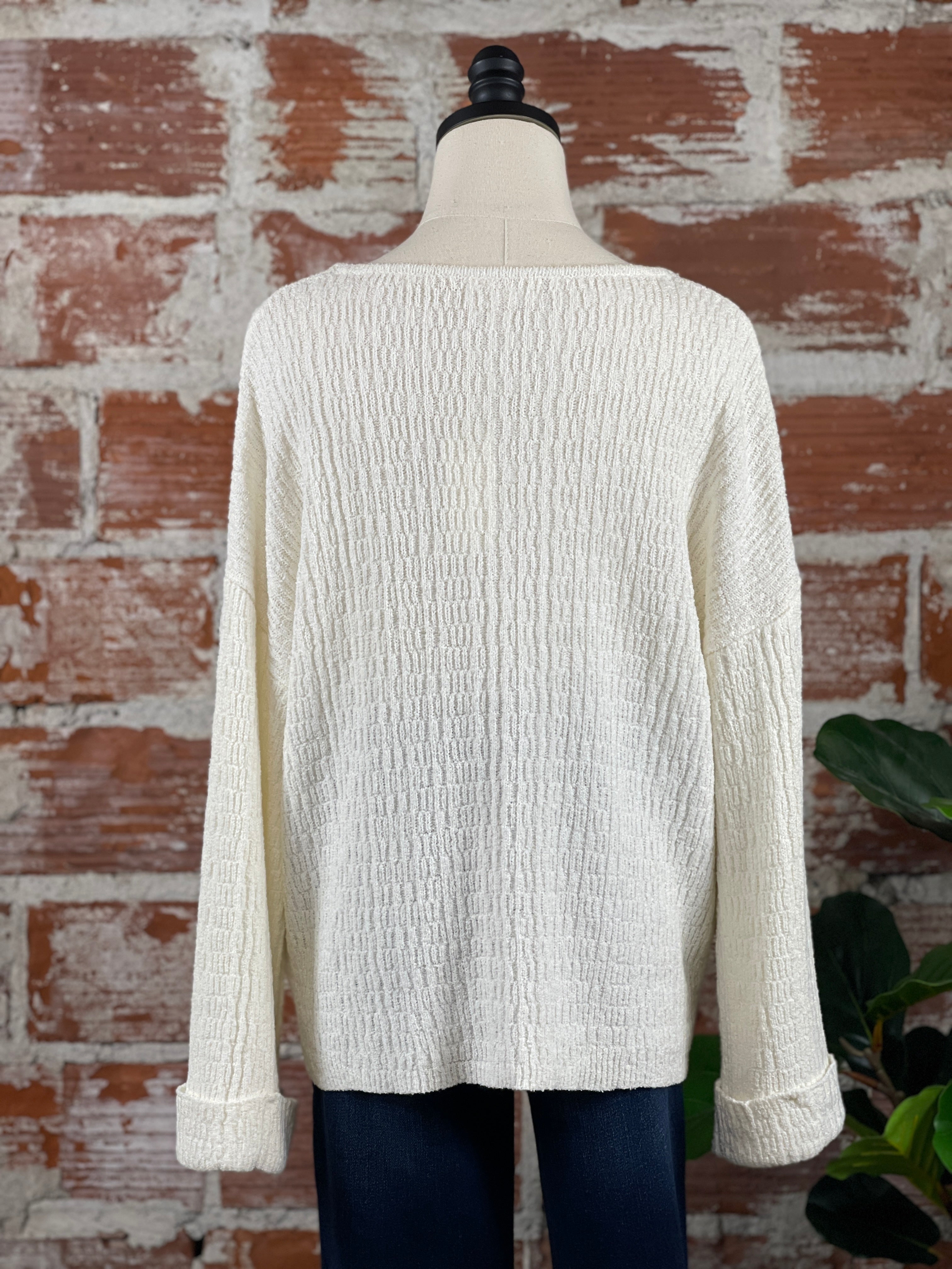 By Together Haze Sweater in Ivory-132 - Sweaters S/S (Jan - June)-Little Bird Boutique