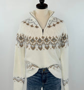 Snowbound Serenity Half-Zip Sweater in Ivory-131 - Sweaters F/W (June - Nov)-Little Bird Boutique
