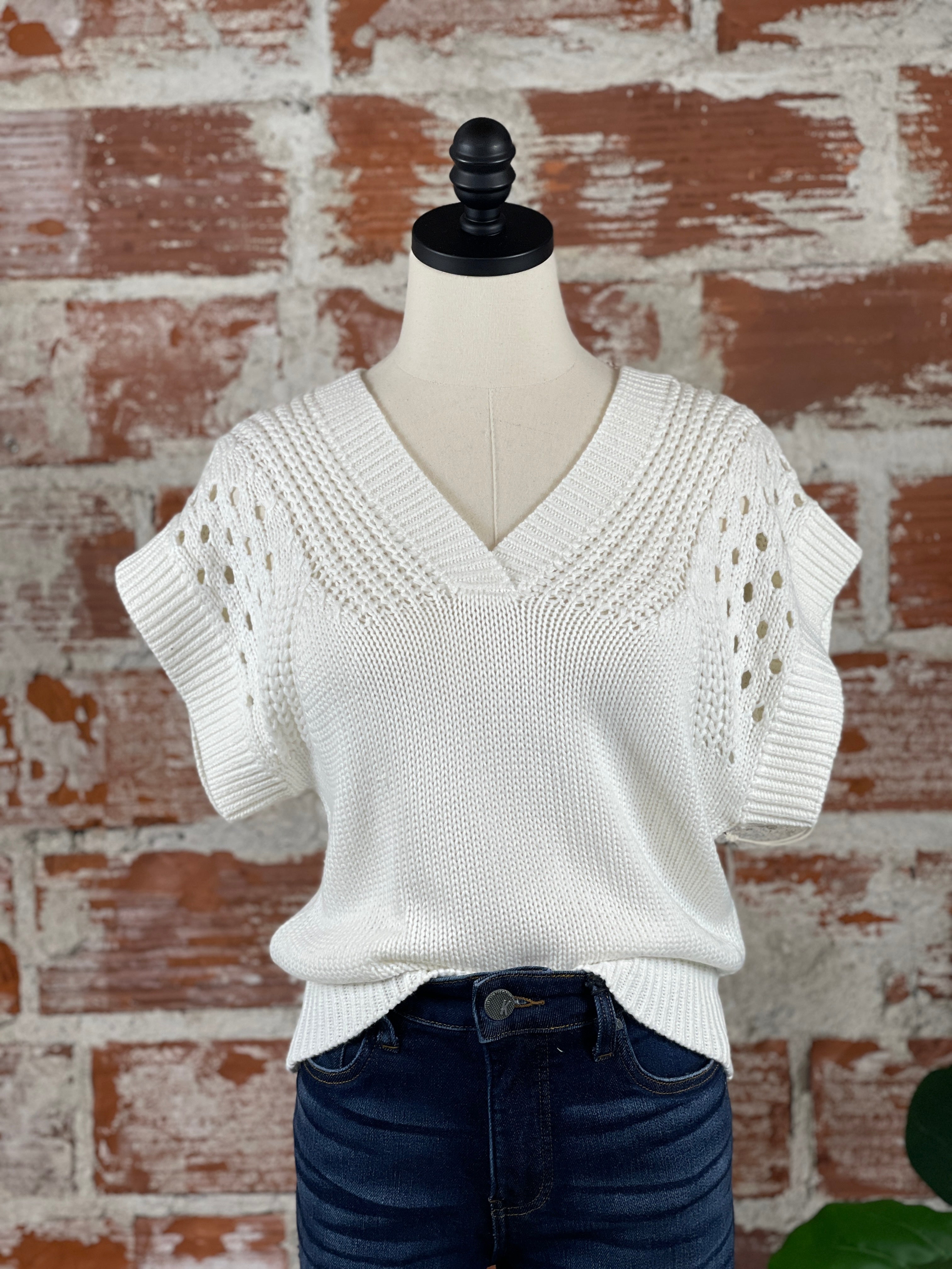 Another Love Renata Sweater in White-132 - Sweaters S/S (Jan - June)-Little Bird Boutique