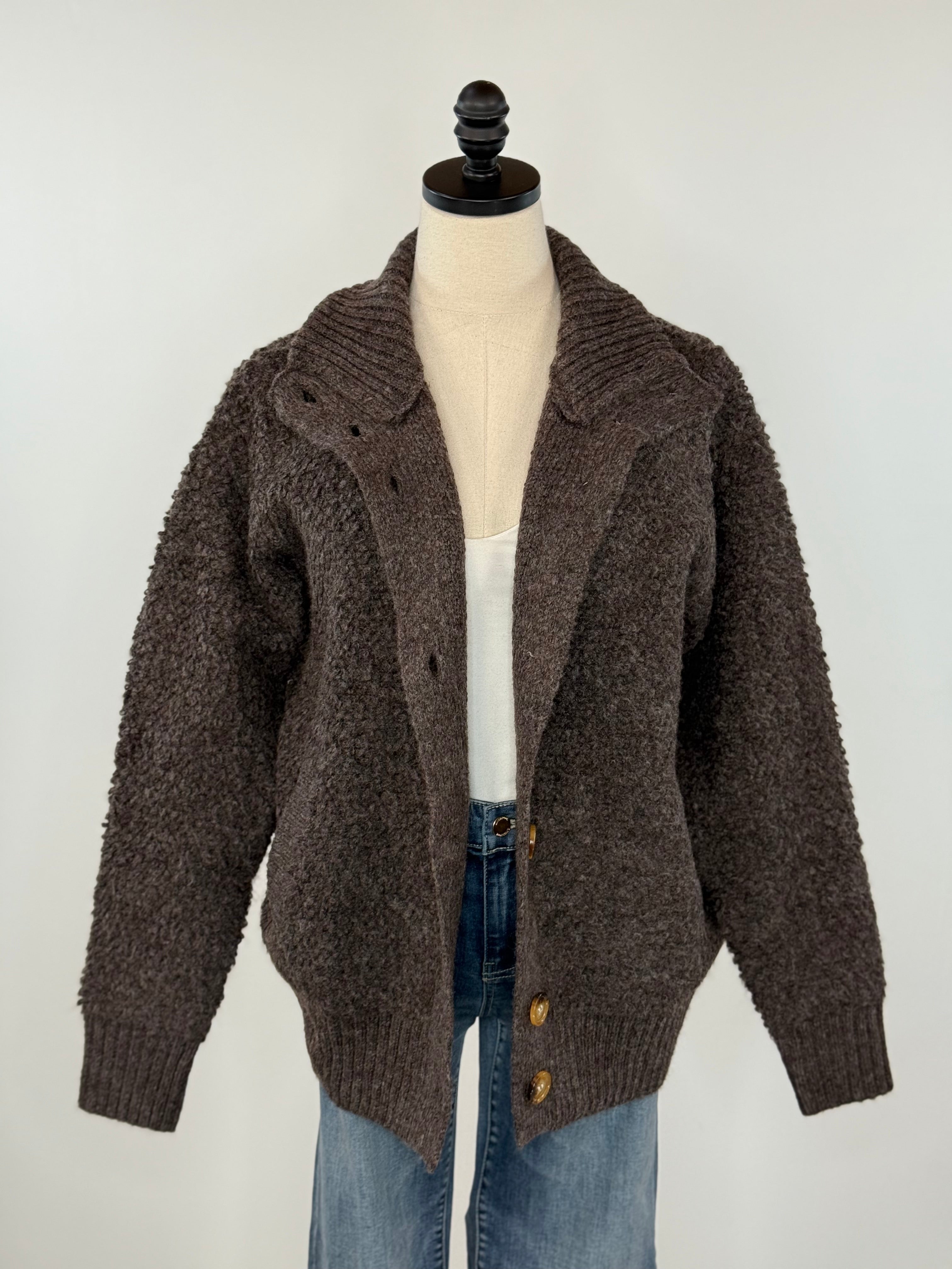 Dolly Sweater in Dark Grey-131 - Sweaters F/W (June - Nov)-Little Bird Boutique