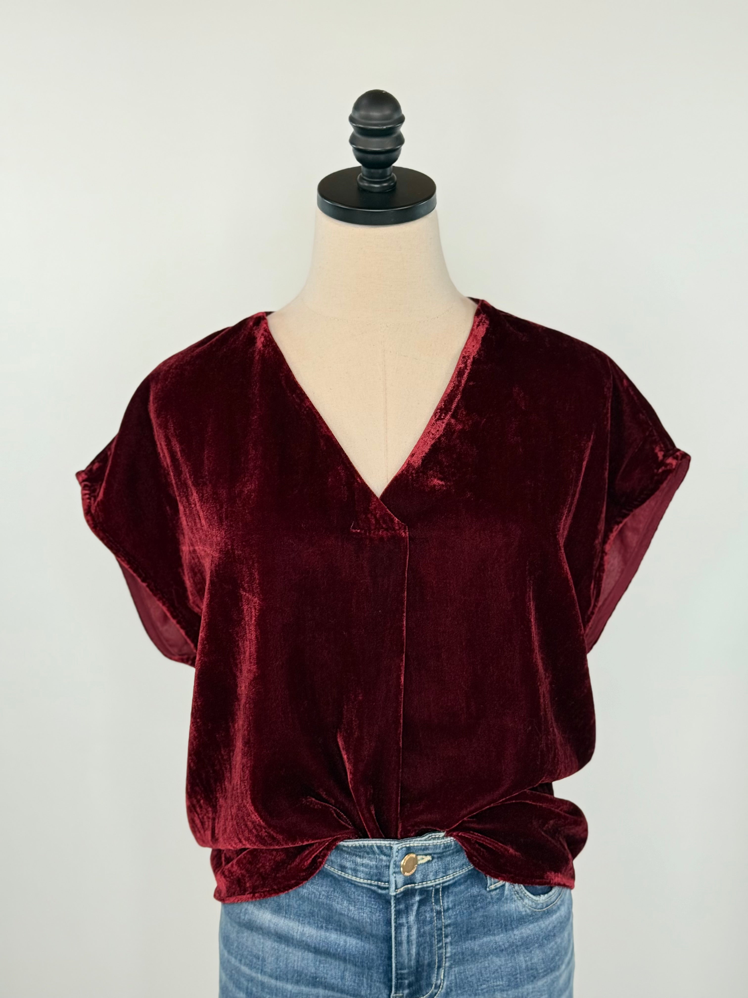 Dear John Kristen Top in Beaujolais-123 - Jersey Tops (Holiday)-Little Bird Boutique