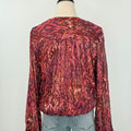 Dear John Piaf Blouse in Pomegranate Flame-113 - Woven Tops (Holiday)-Little Bird Boutique