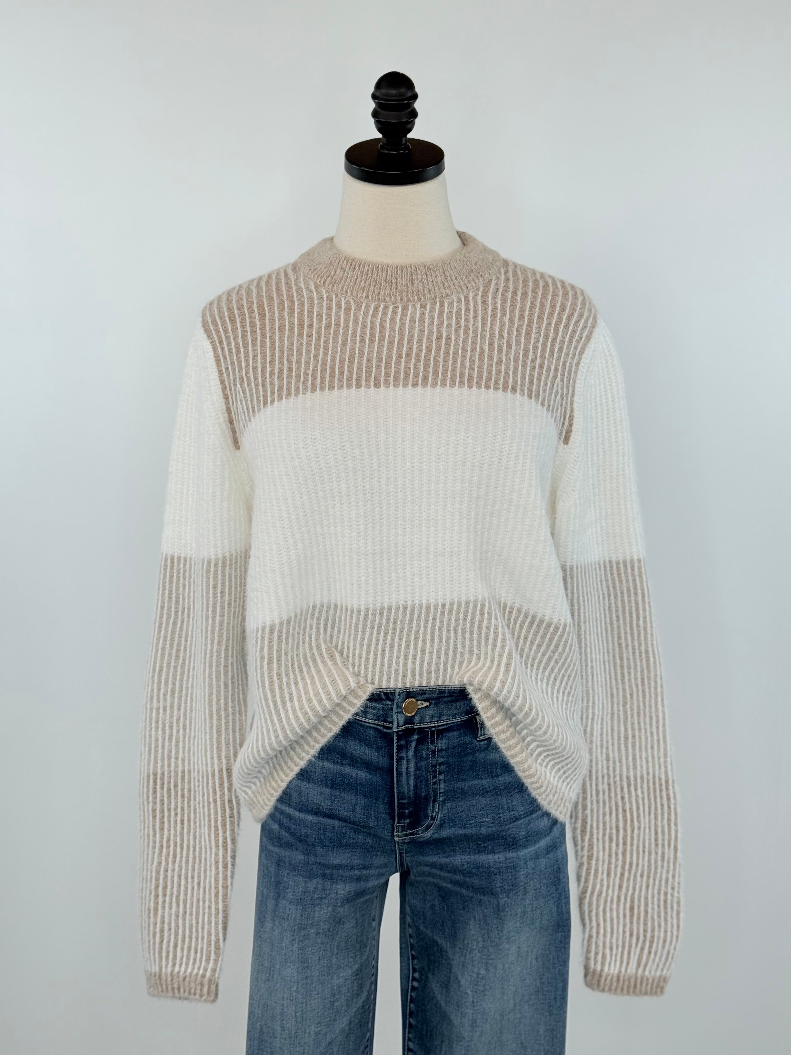 Gentle Fawn Lucille Sweater in Cream and Beige-131 - Sweaters F/W (June - Nov)-Little Bird Boutique