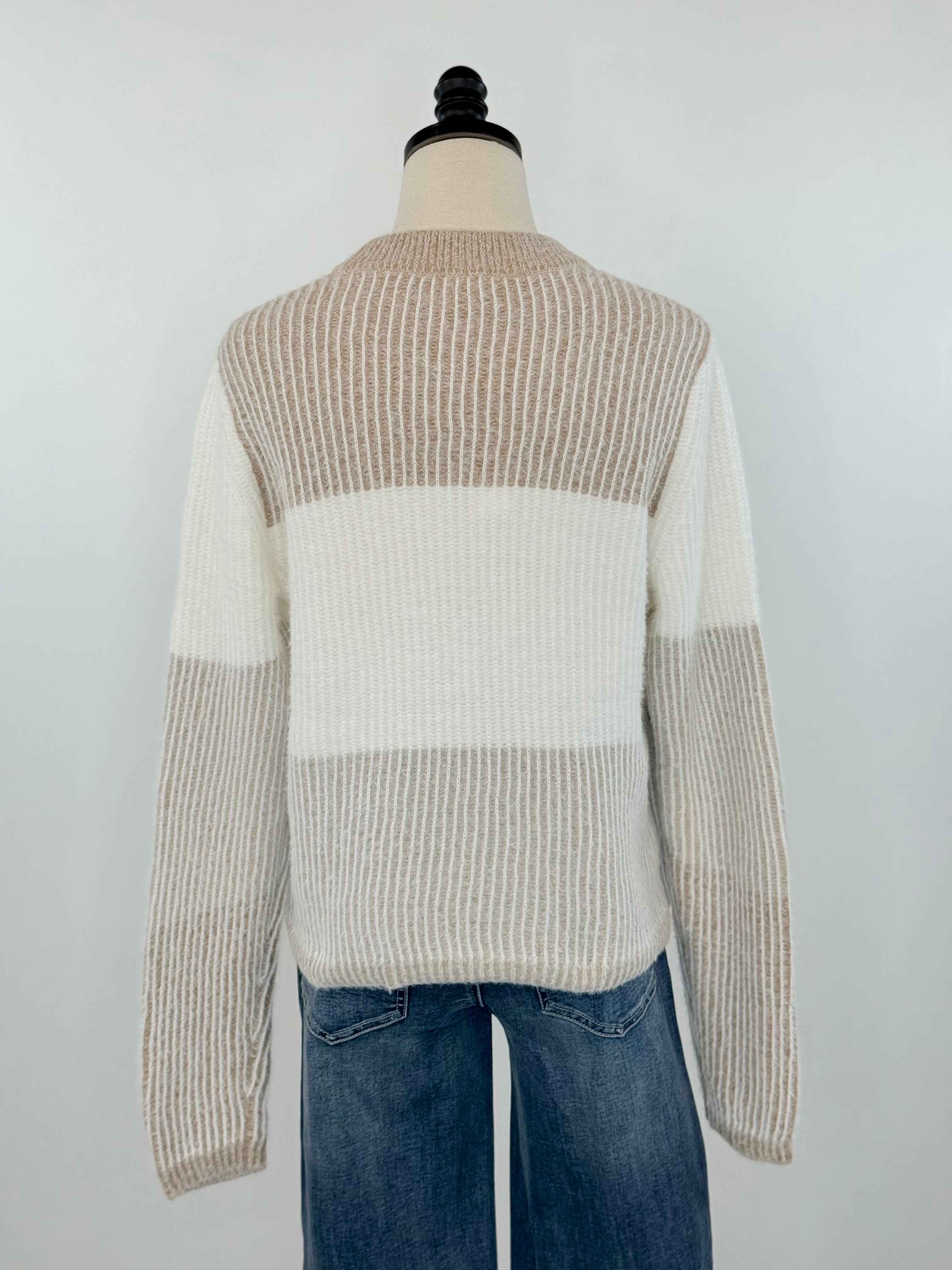 Gentle Fawn Lucille Sweater in Cream and Beige-131 - Sweaters F/W (June - Nov)-Little Bird Boutique
