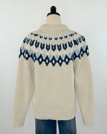Apricot Fair Isle Sweater in Stone and Navy-131 - Sweaters F/W (June - Nov)-Little Bird Boutique