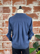 Jak & Rae Solange Top in French Navy-112 - Woven Top S/S (Jan - June)-Little Bird Boutique