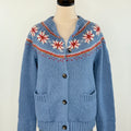 Nordic Starlight Cardigan in Blue-133 - Sweaters (Holiday)-Little Bird Boutique