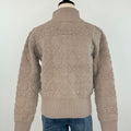 Apricot 3D Zip Sweater in Brown-131 - Sweaters F/W (June - Nov)-Little Bird Boutique