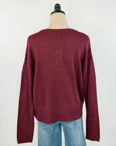 Z Supply Sienna Merry Sweater in Merlot-133 - Sweaters (Holiday)-Little Bird Boutique