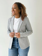 Kate Blazer in Grey Melange-143 Blazers-Little Bird Boutique