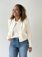 Kut for the Kloth Camilla Bomber Jacket in Off White-141 Outerwear Coats & Jackets-Little Bird Boutique