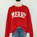 Z Supply Very Merry Sunday Sweatshirt in Festive Red-133 - Sweaters (Holiday)-Little Bird Boutique