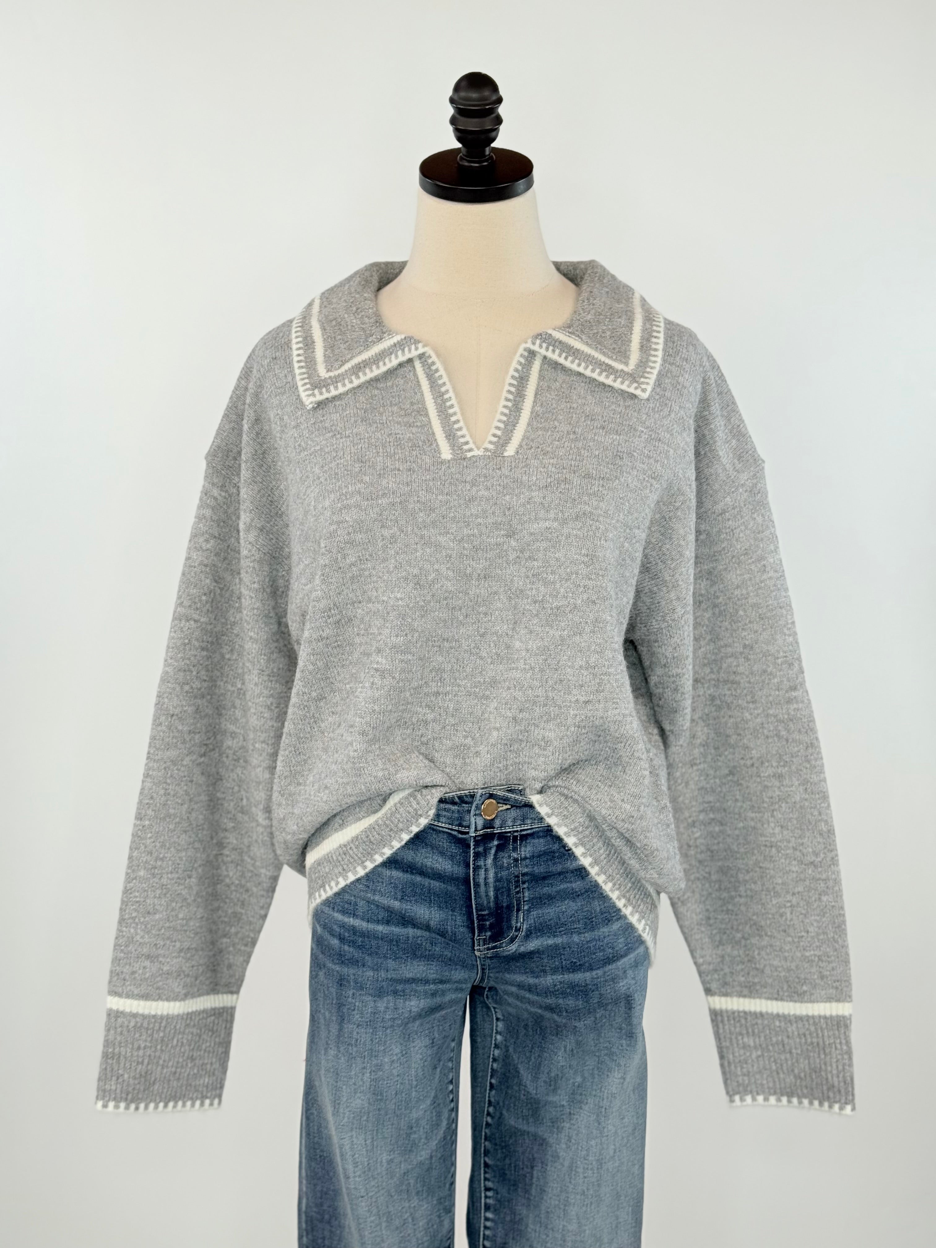 Aspen Chill Sweater in Grey-131 - Sweaters F/W (June - Nov)-Little Bird Boutique