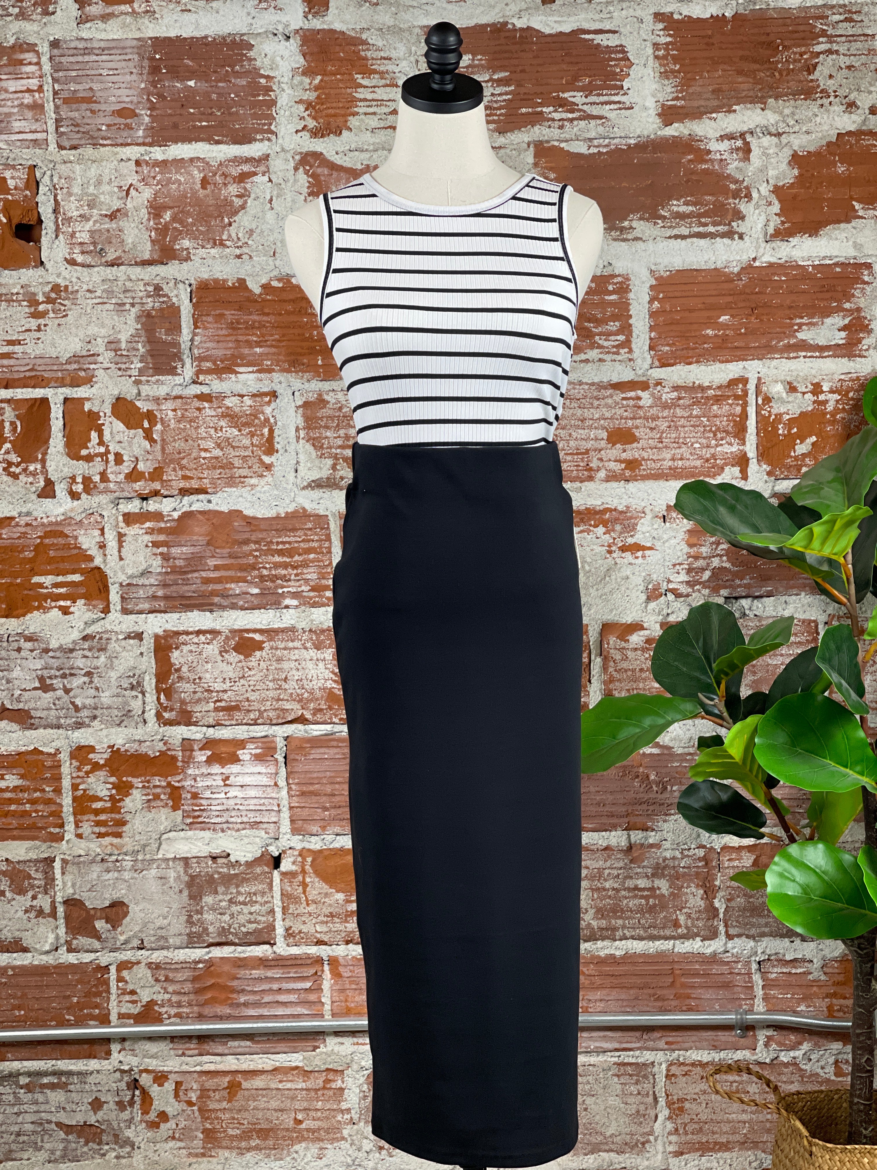 Dex Pencil Skirt in Black-231 Skirts-Little Bird Boutique